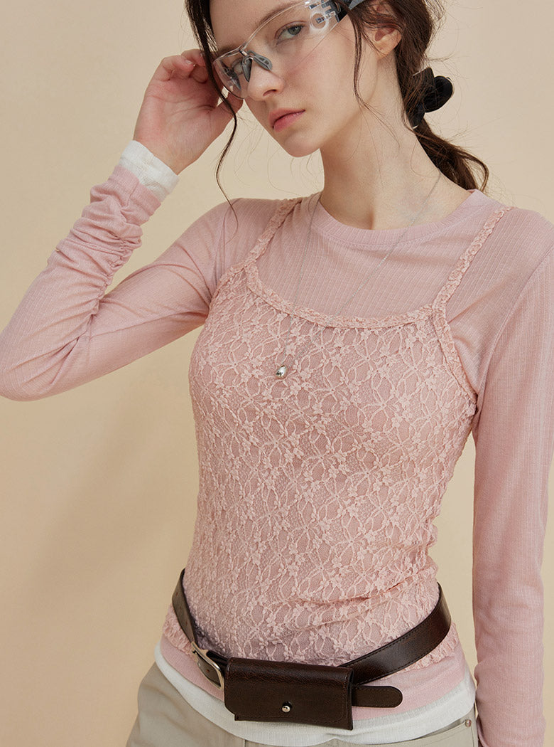 Lunia See-Through Round Color-Block T-Shirt