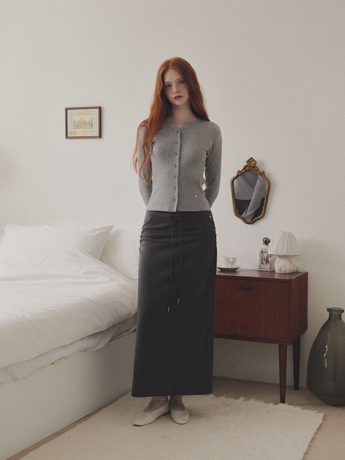 Juvied Button Ribbed Cardigan
