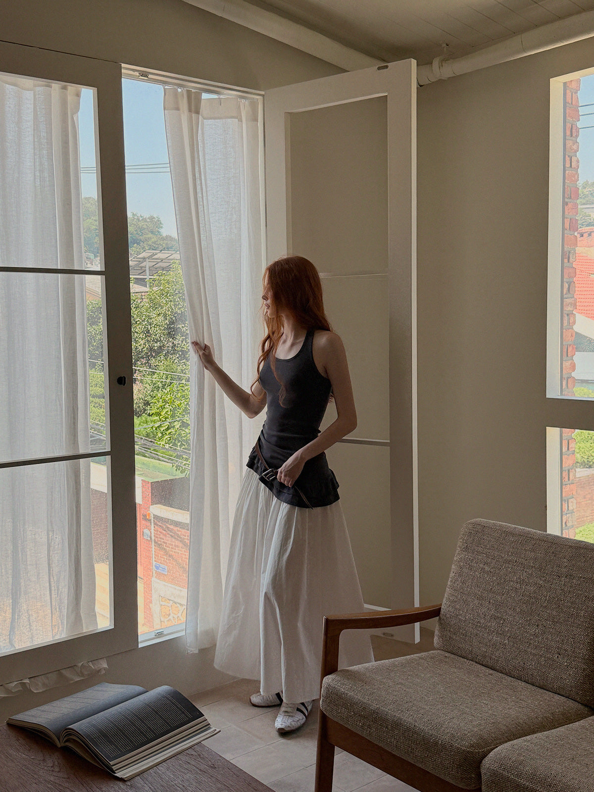 All-New Strap Long Skirt
