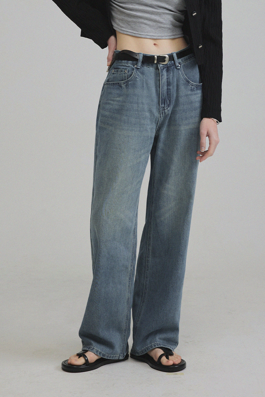 Teny Vintage-Wash Straight Denim