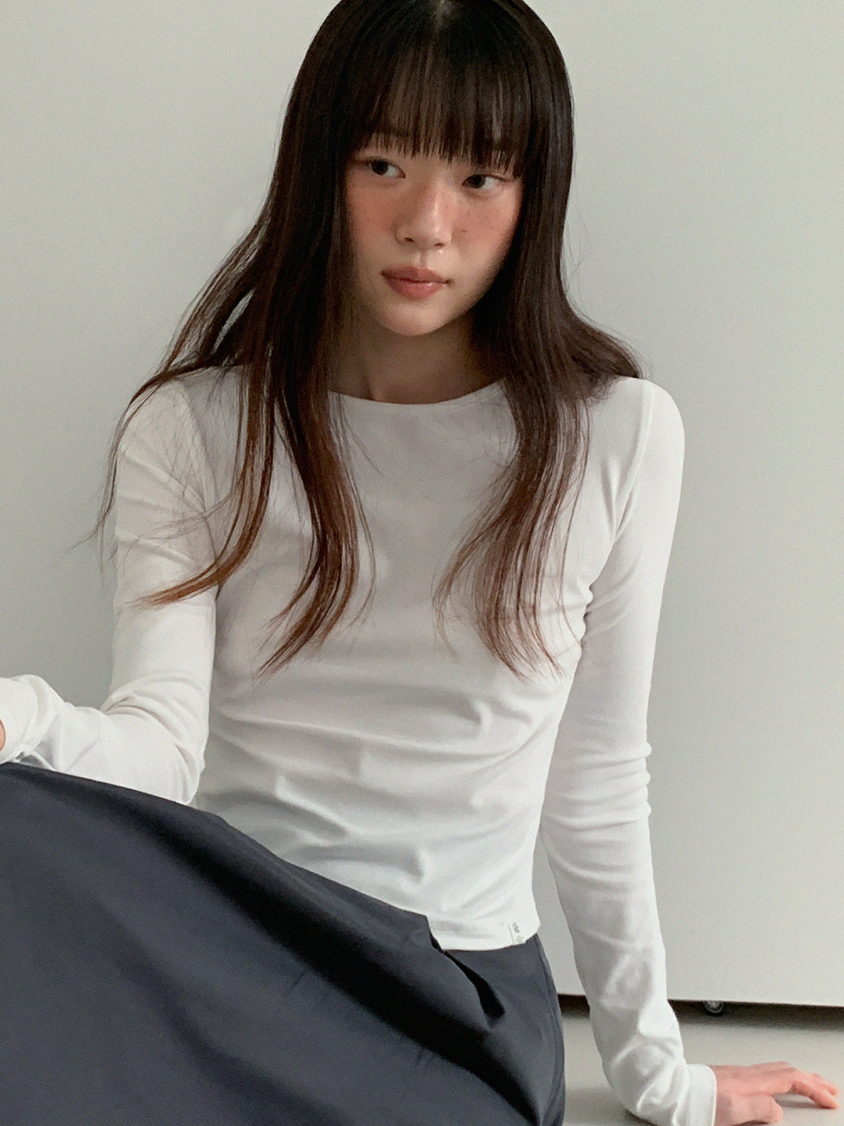 Steel round-neck long-sleeve T-shirt