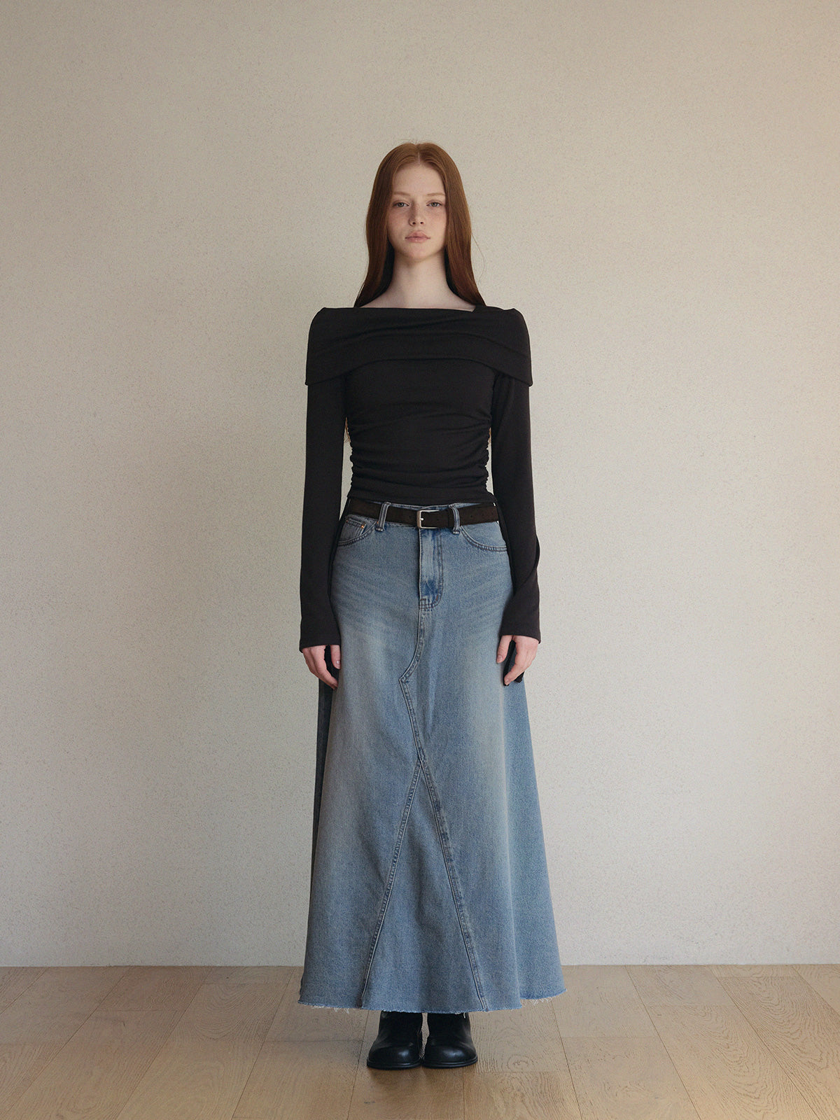 Korbit Denim Maxi Skirt