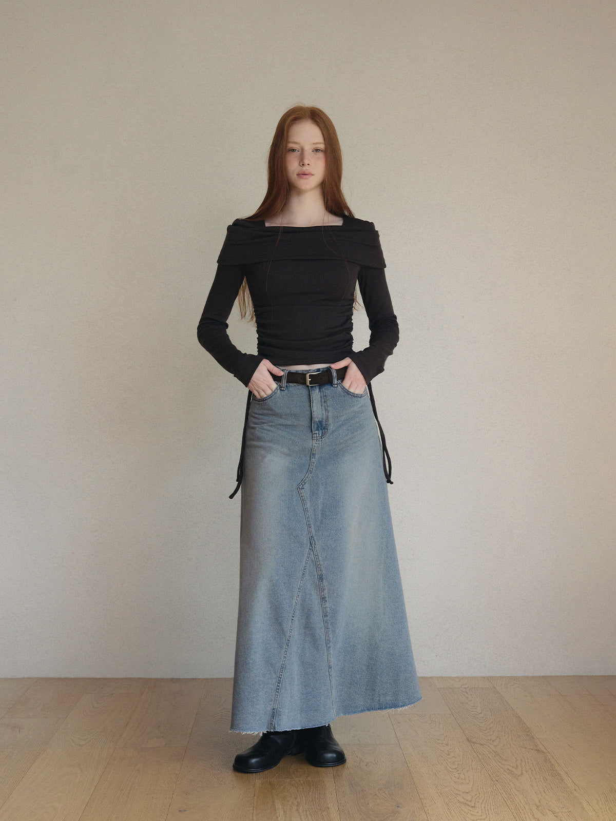Korbit Denim Maxi Skirt