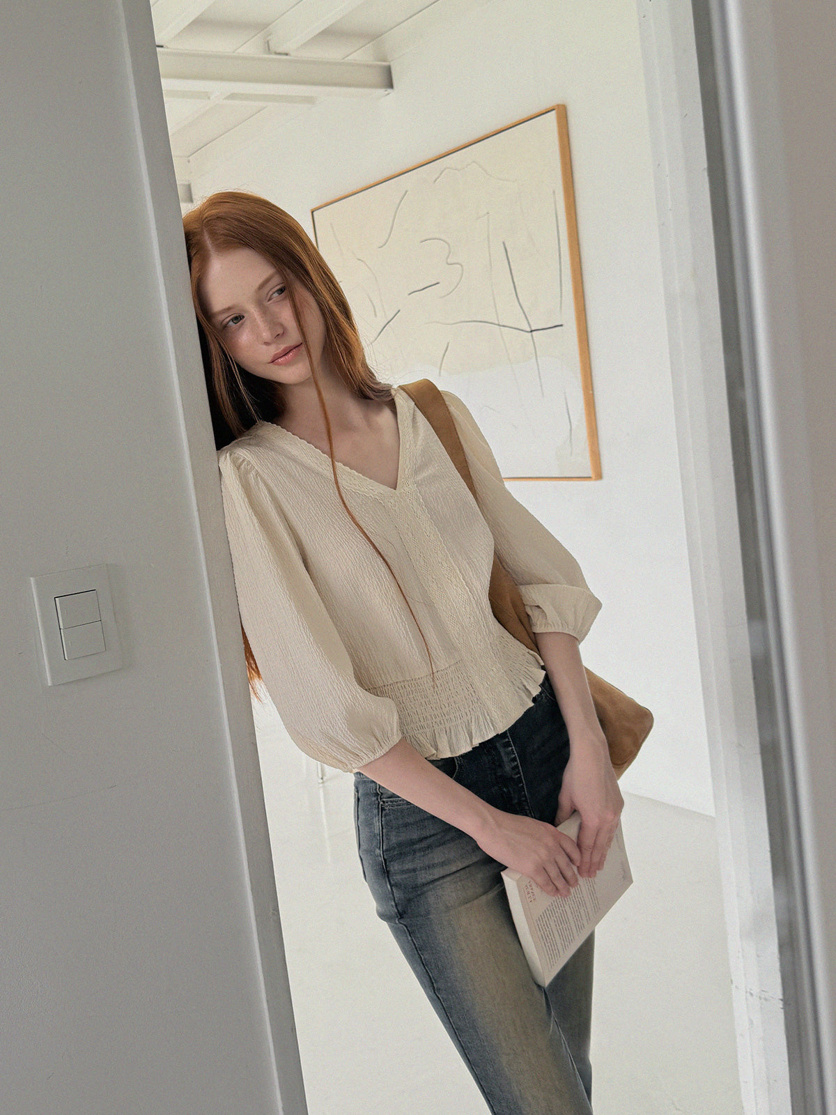 Berit Smocked Wrinkle Blouse