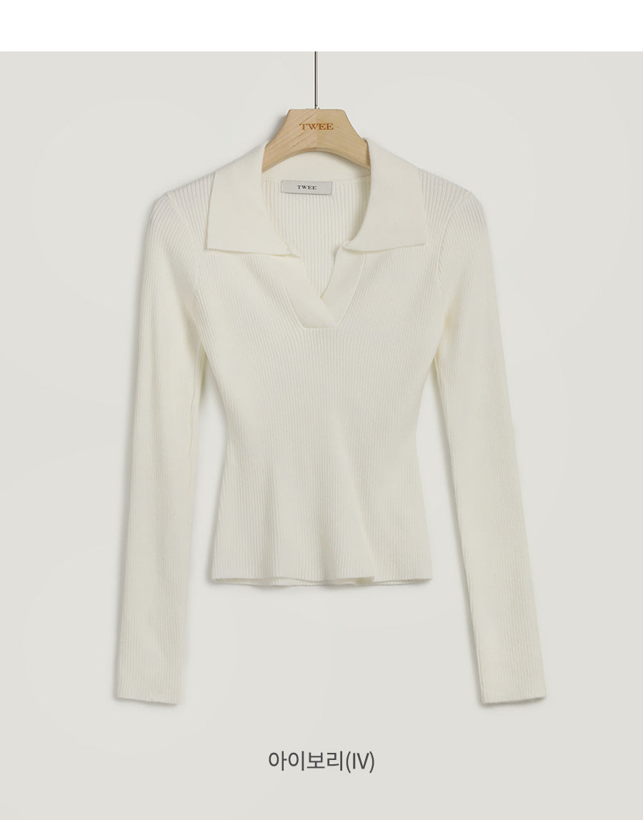 Sarasota Open Collar Golji Knit