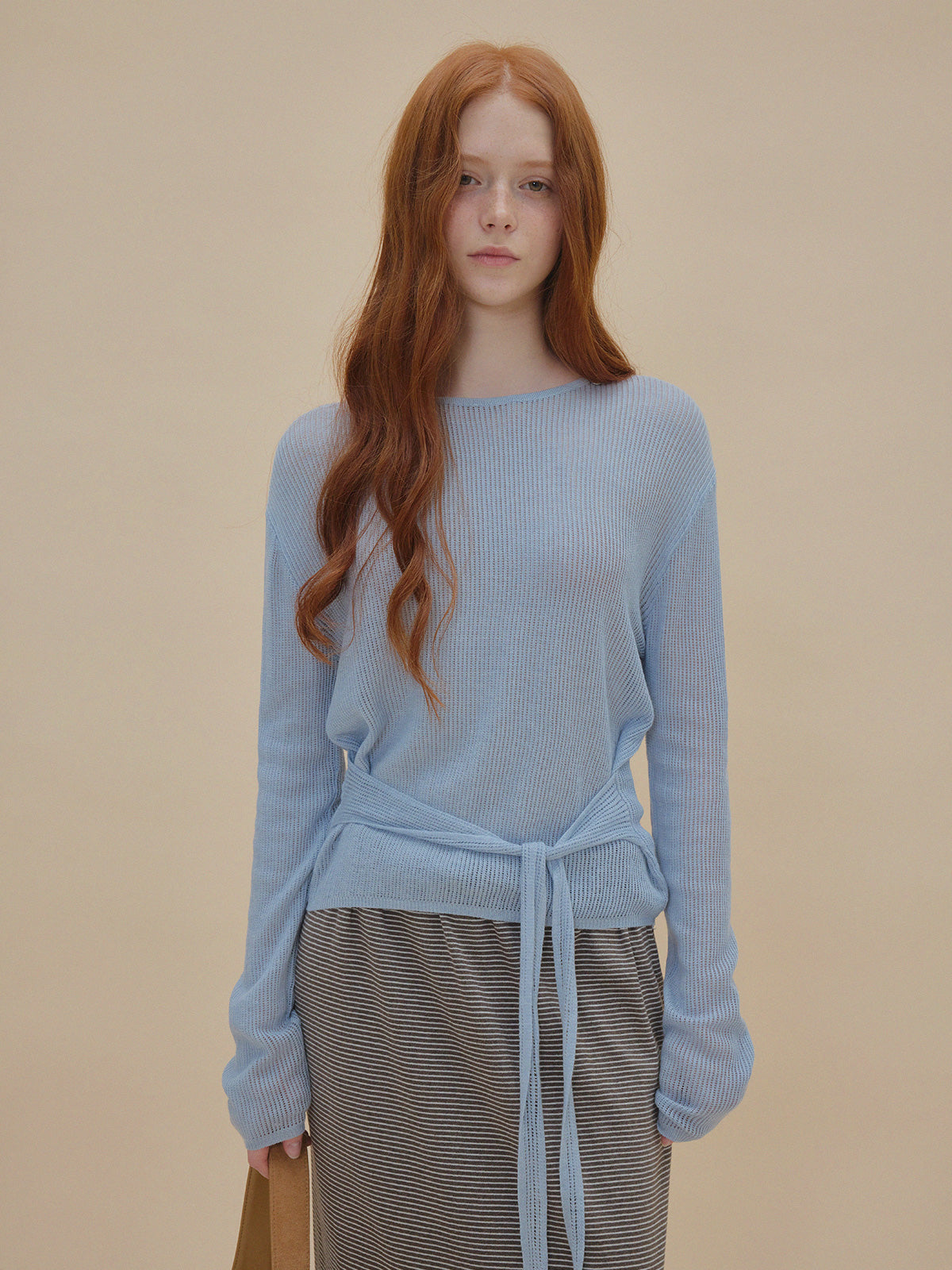 Tuna eyelet strap long-sleeve knit