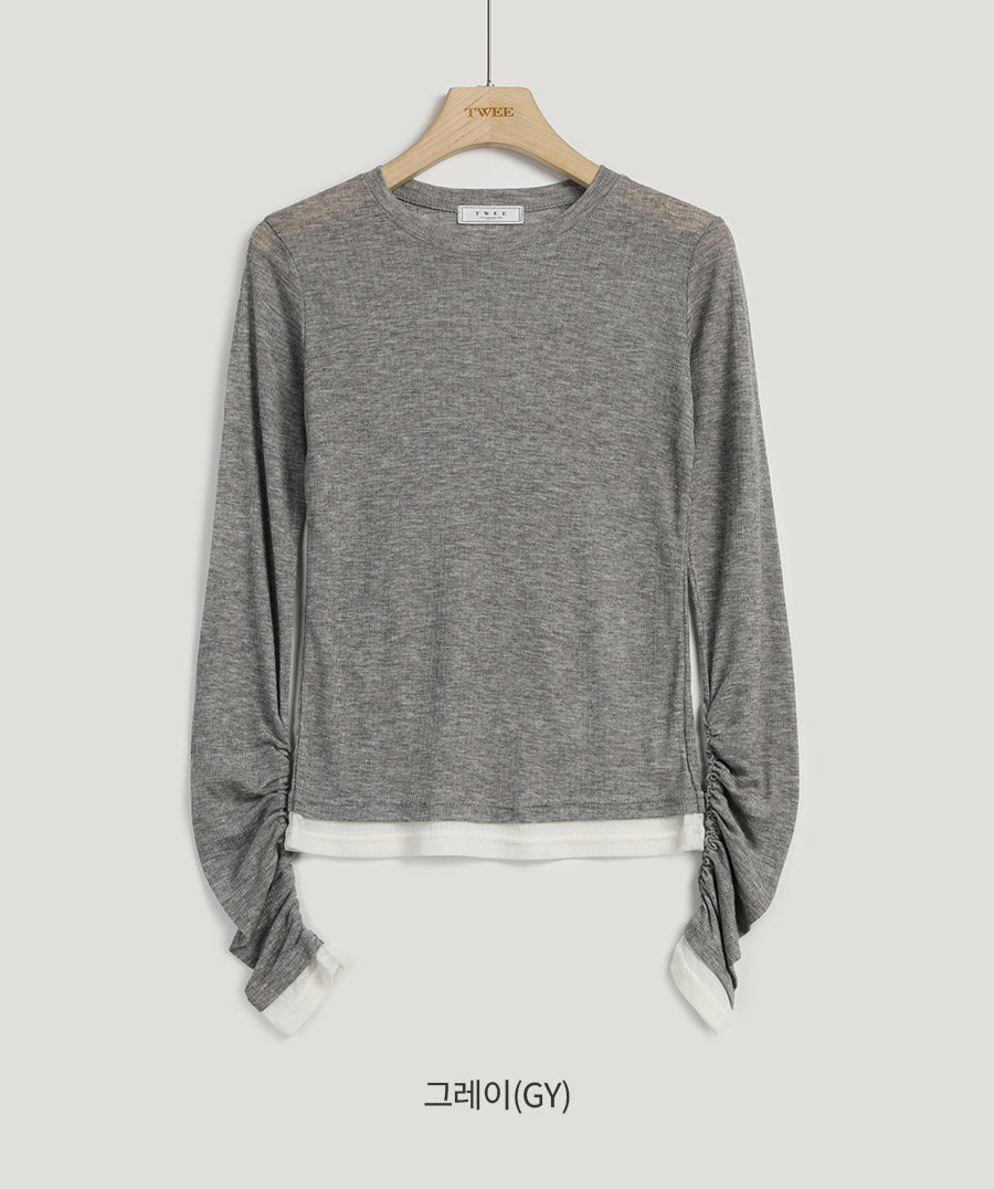Lunia See-Through Round Color-Block T-Shirt