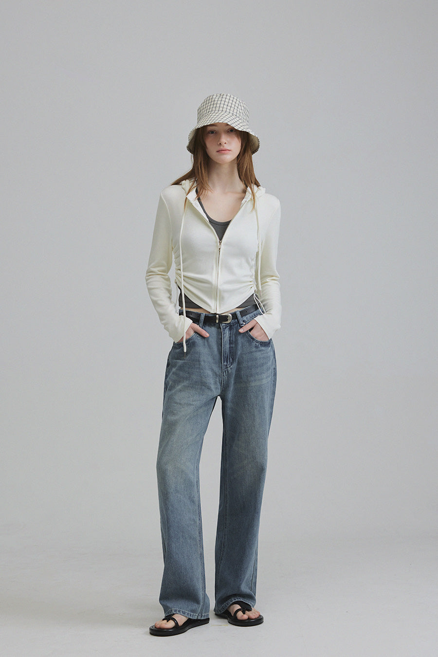 Teny Vintage-Wash Straight Denim