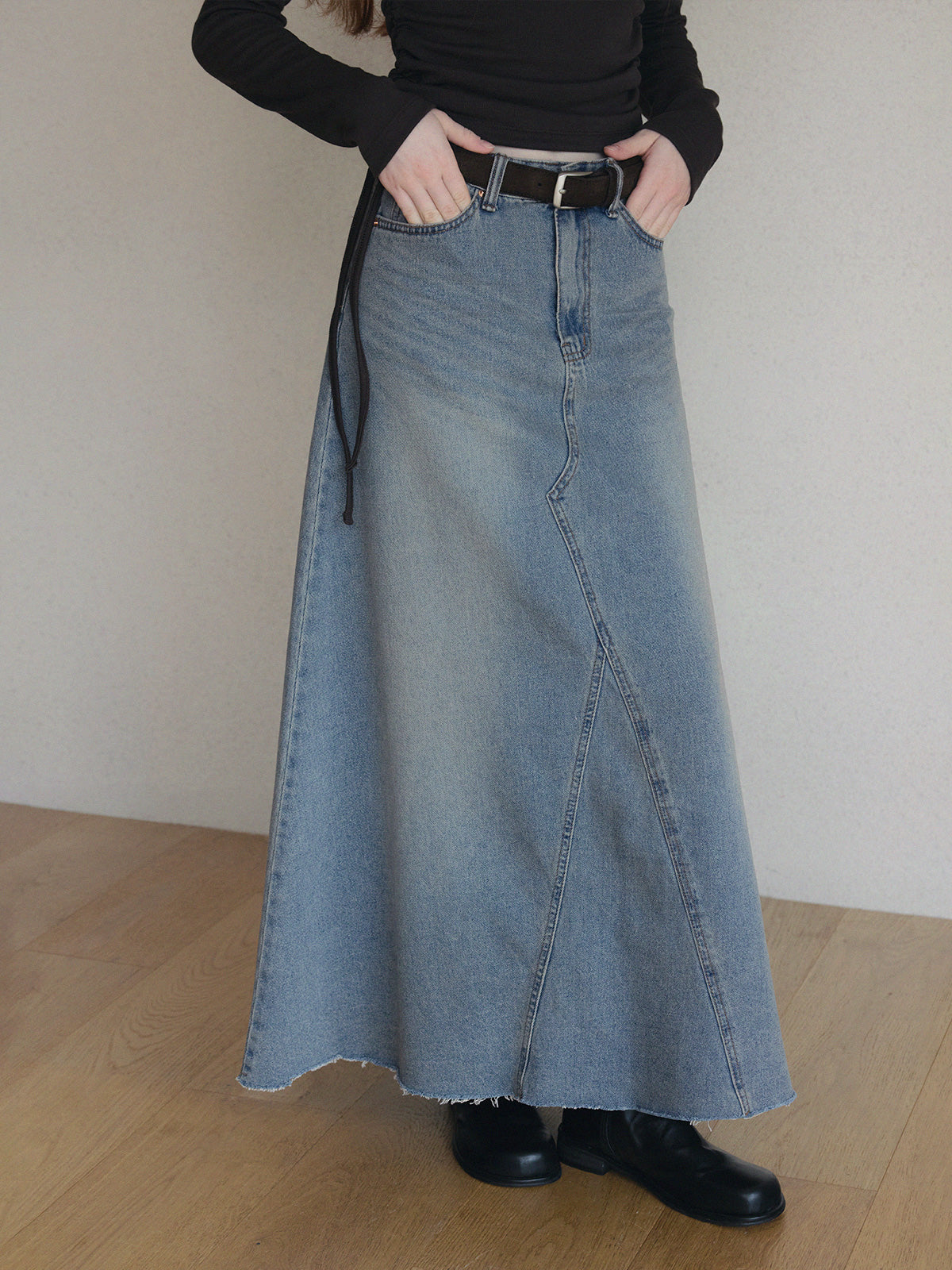 Korbit Denim Maxi Skirt