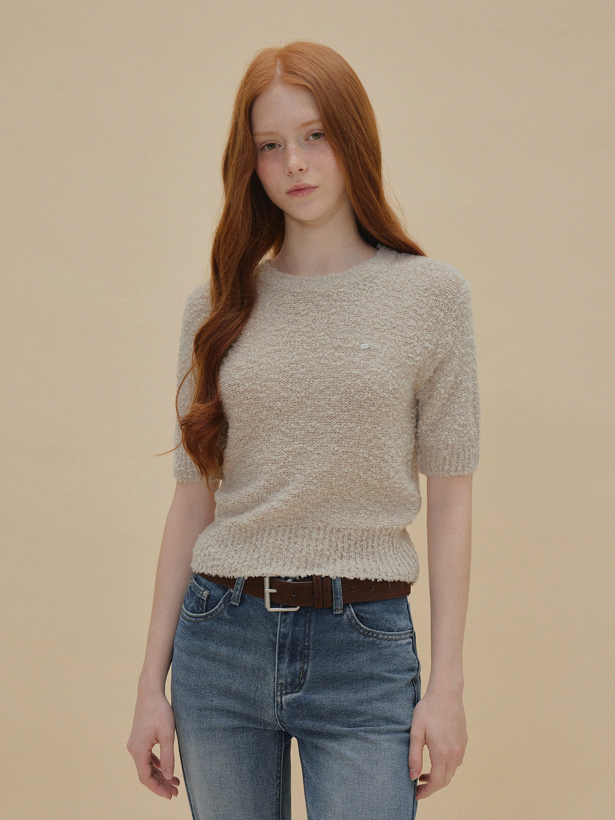 Orit Bouclé Short Sleeve Knit