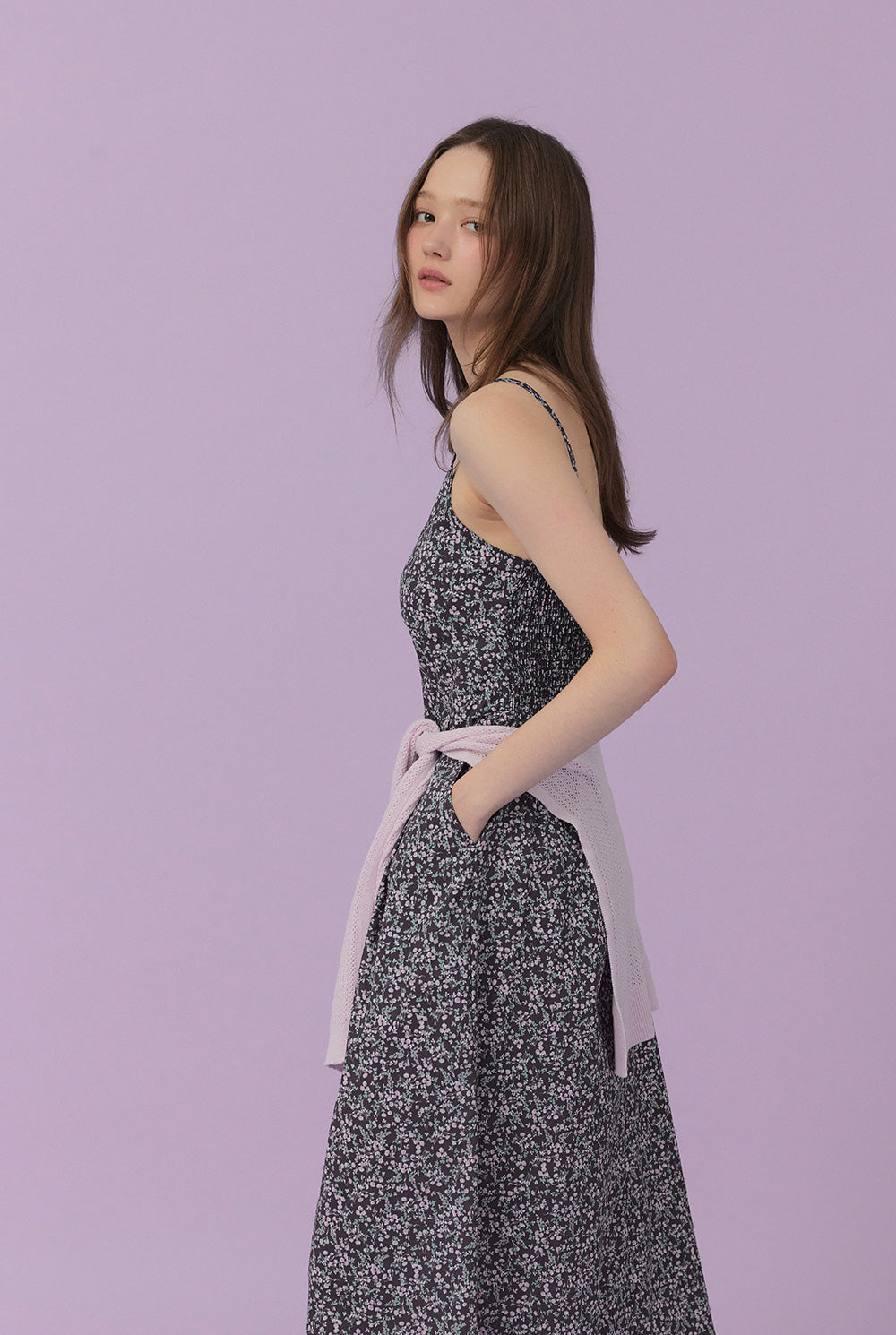 Hayden Floral Long Dress (Shawl Cardigan Set)