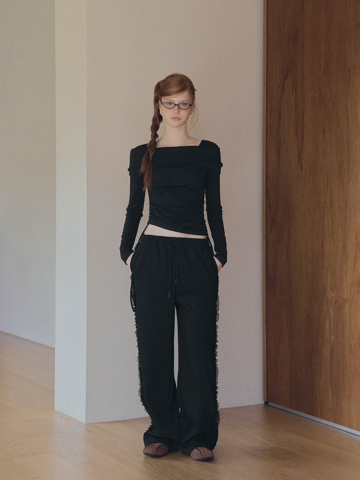 Polsen Lace Track Banding Long Pants