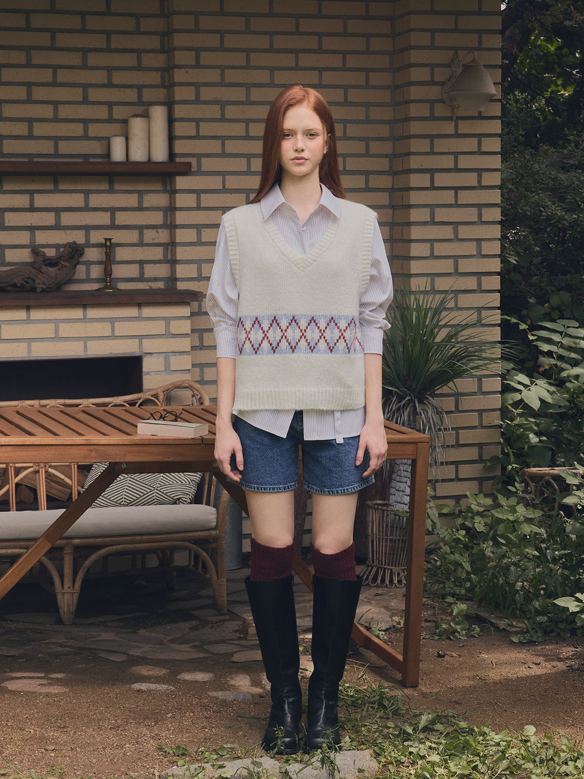 Senit Argyle Knit Vest