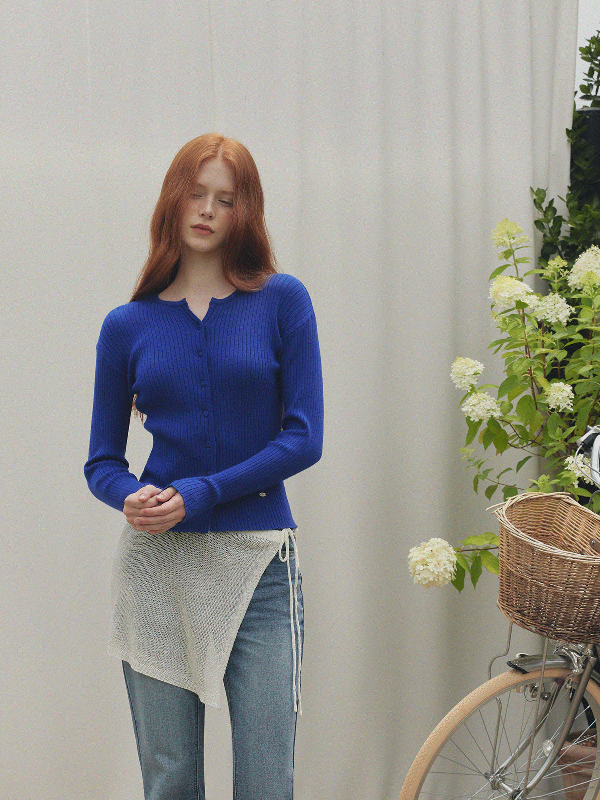 Juvied Button Ribbed Cardigan