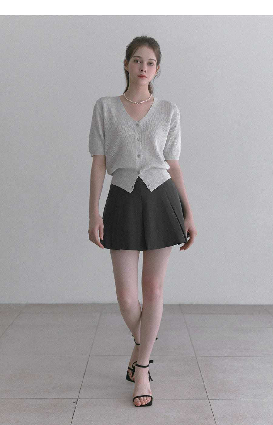 Cremo Linen V-Neck Short Sleeve Cardigan