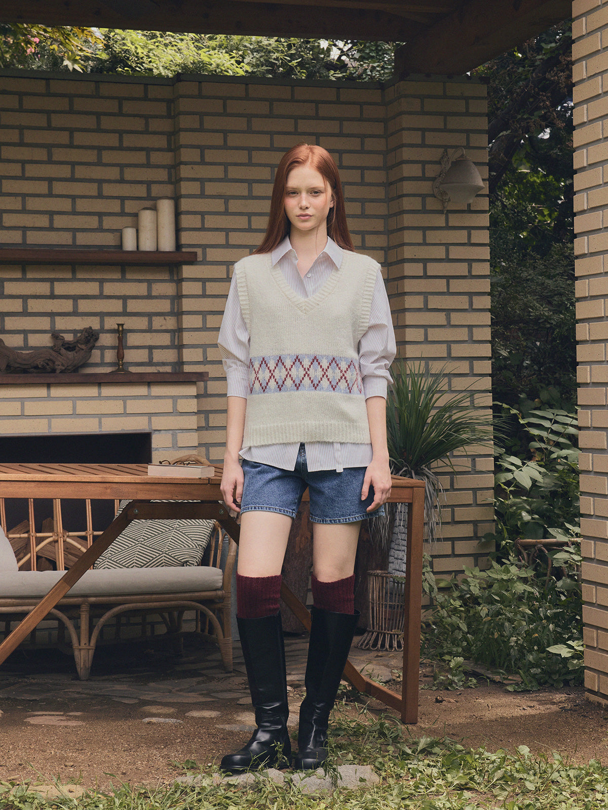 Senit Argyle Knit Vest