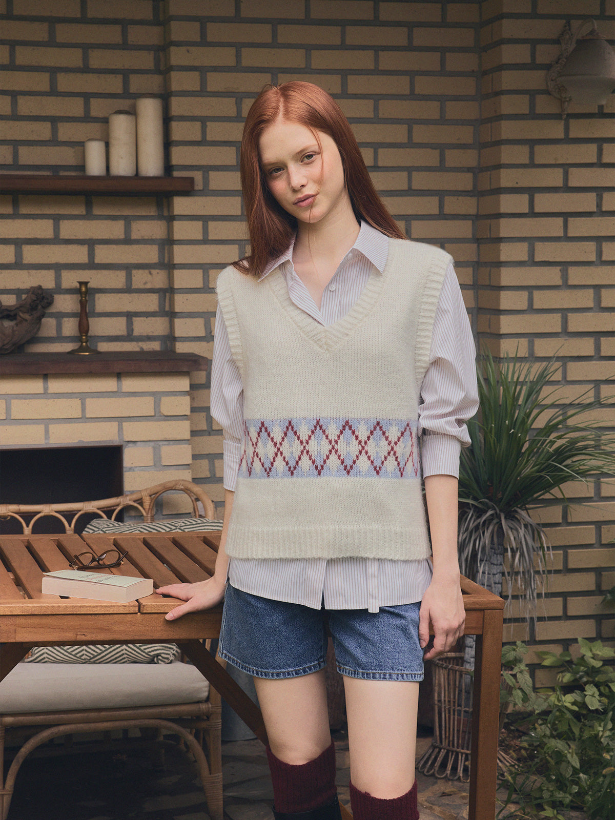 Senit Argyle Knit Vest