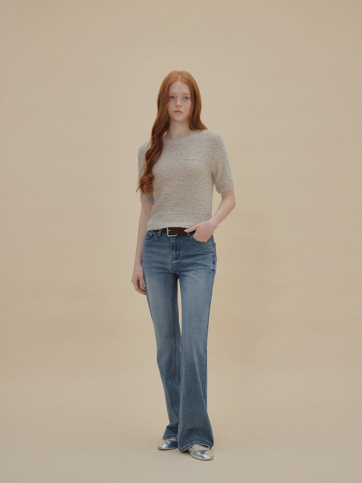 Orit Bouclé Short Sleeve Knit