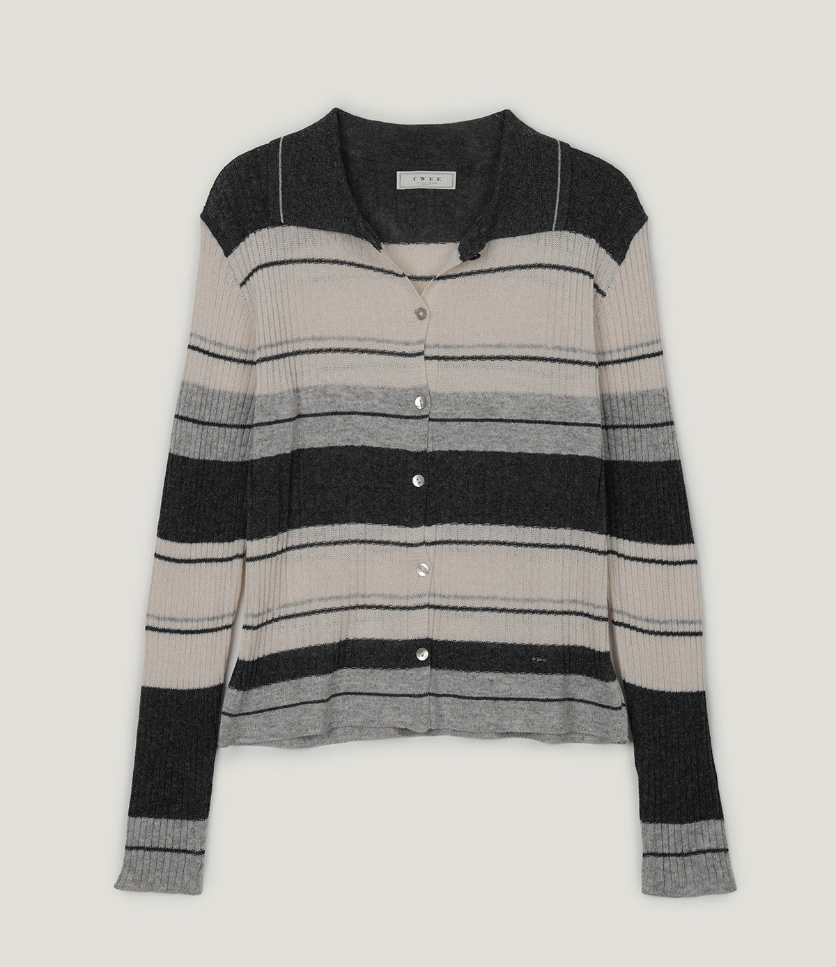 Polt Contrast Collar Stripe Knit