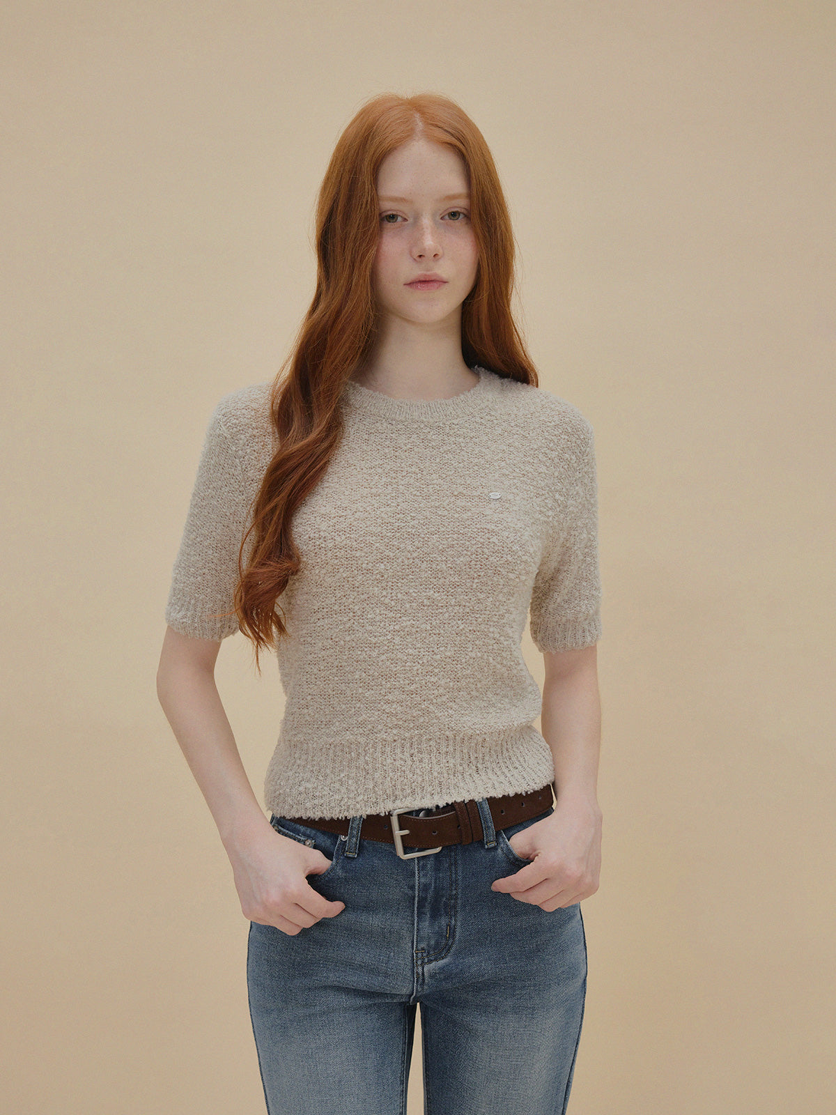 Orit Bouclé Short Sleeve Knit