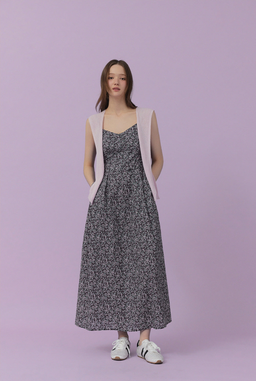 Hayden Floral Long Dress (Shawl Cardigan Set)