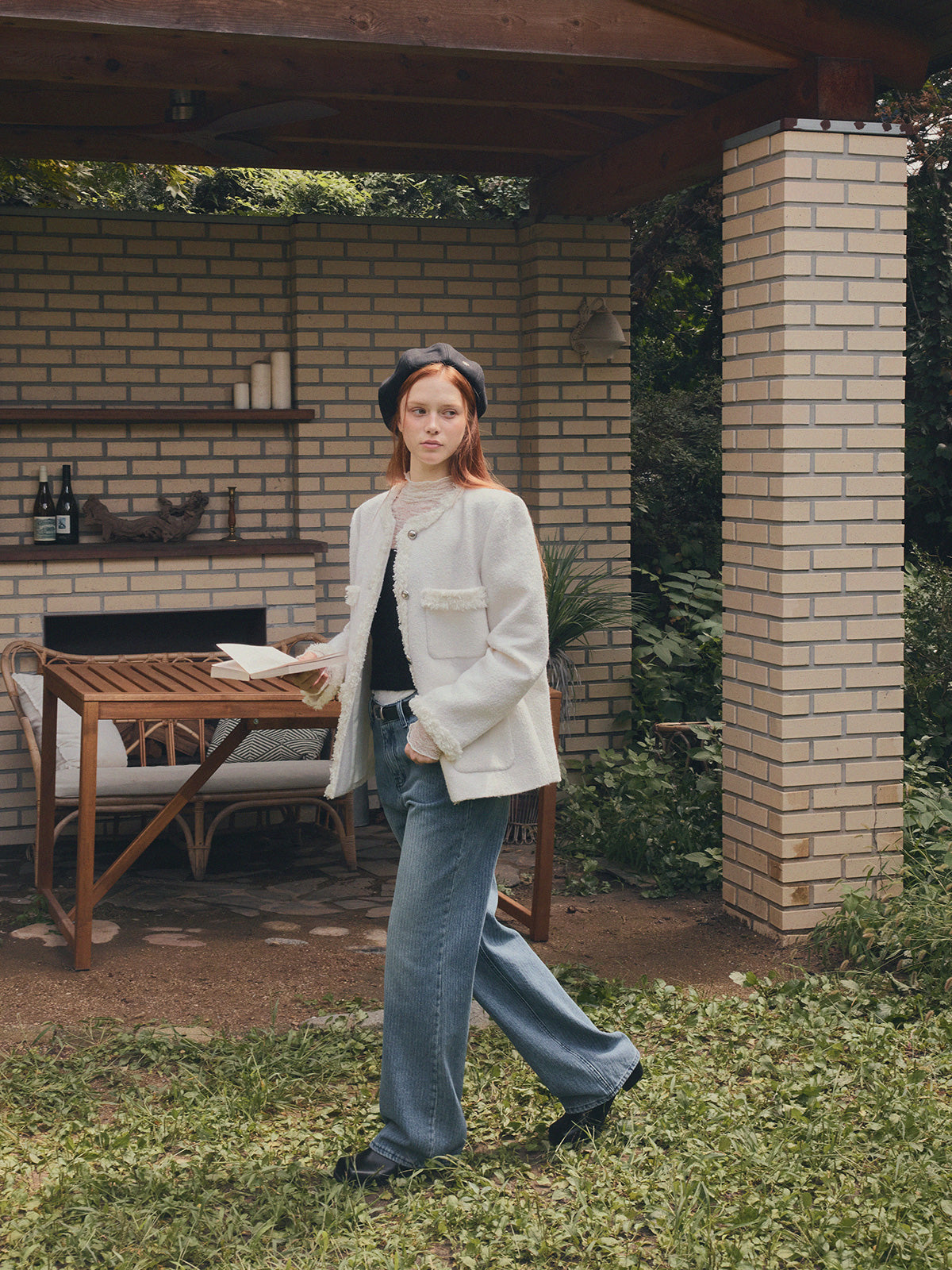 Izell Stripe Wide Denim Pants
