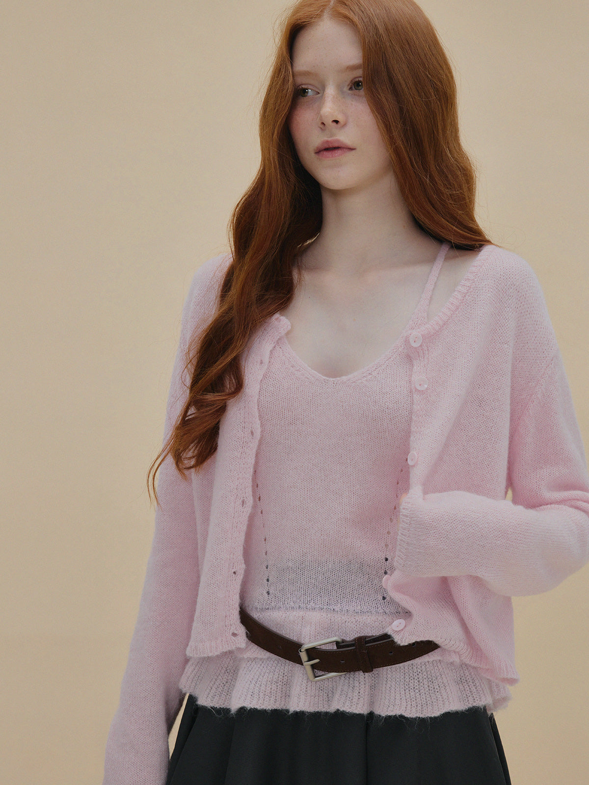 Viachu Knit Tank Top & Cardigan Set