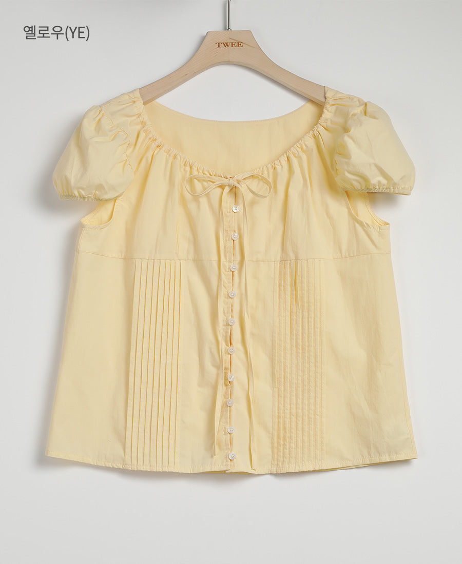 Euphoria puff short sleeve blouse