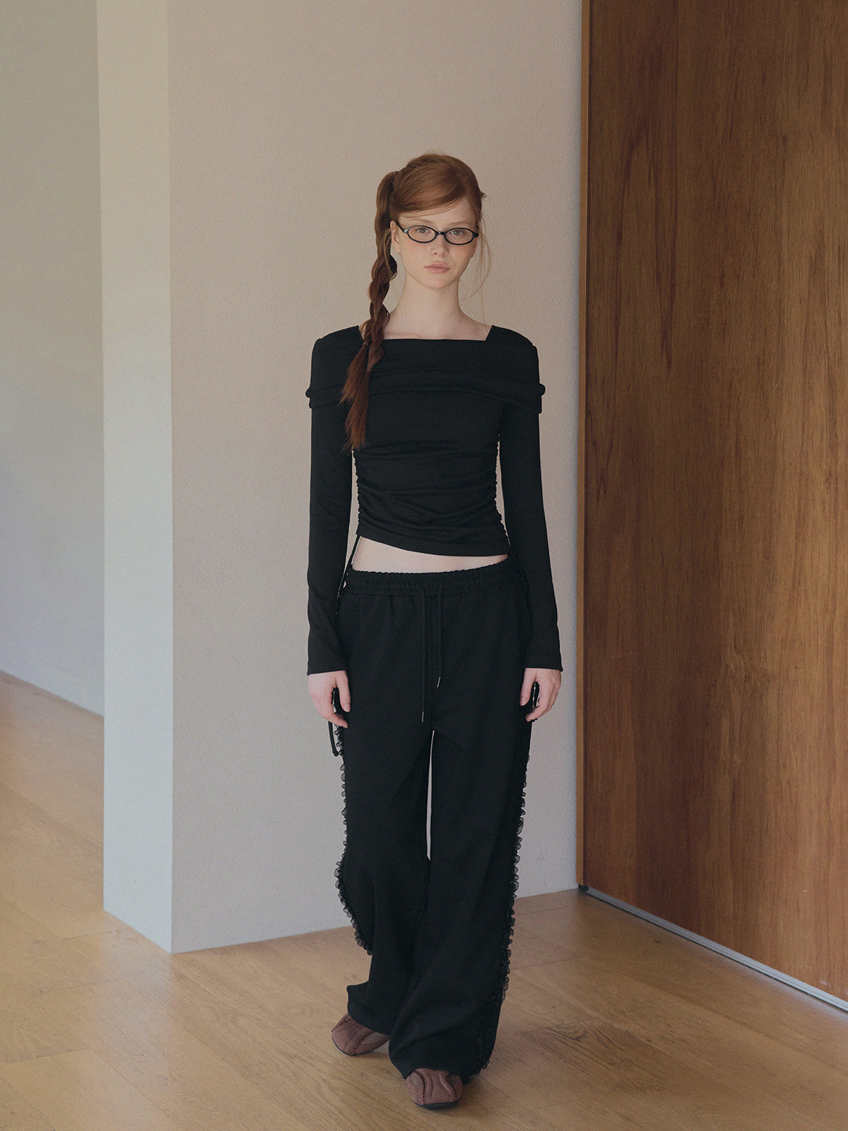 Polsen Lace Track Banding Long Pants