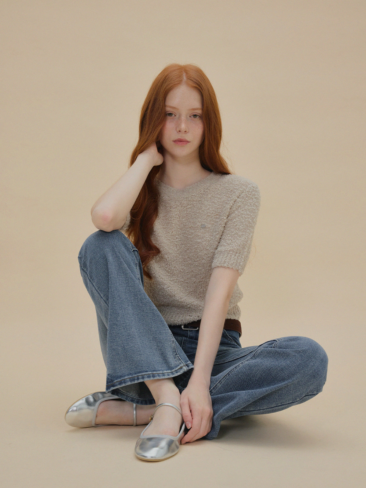 Orit Bouclé Short Sleeve Knit