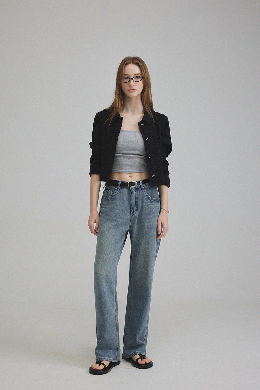 Teny Vintage-Wash Straight Denim
