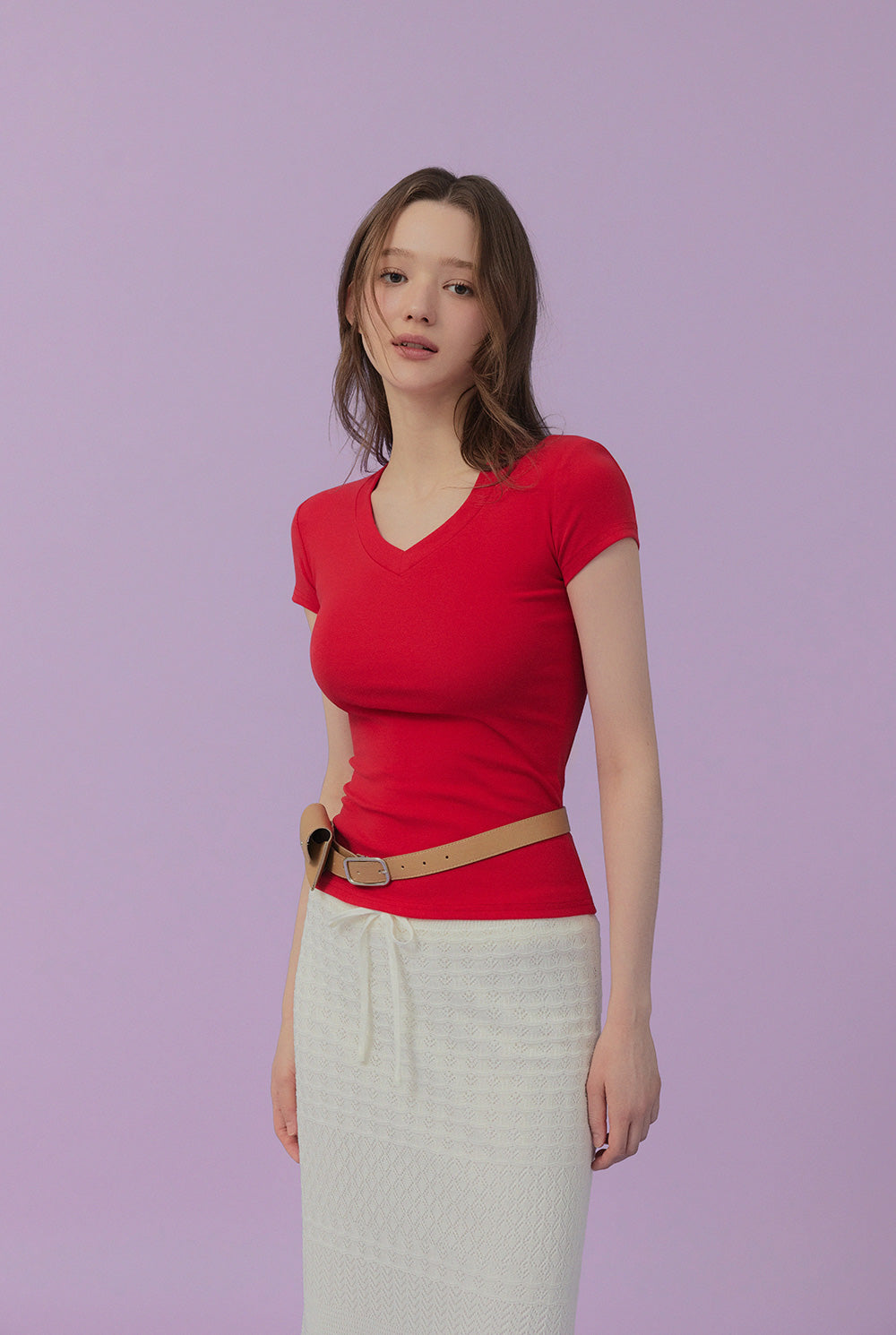 Pad V-Neck Short Sleeve T-Shirt