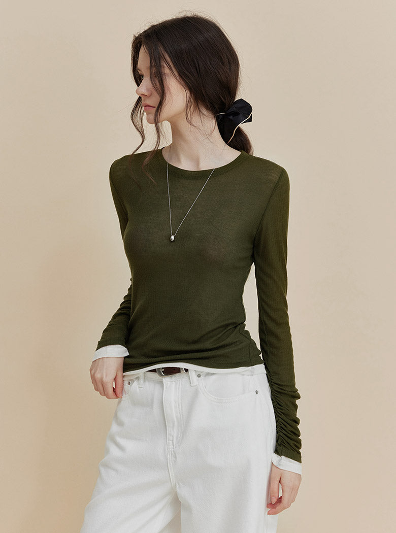 Lunia See-Through Round Color-Block T-Shirt