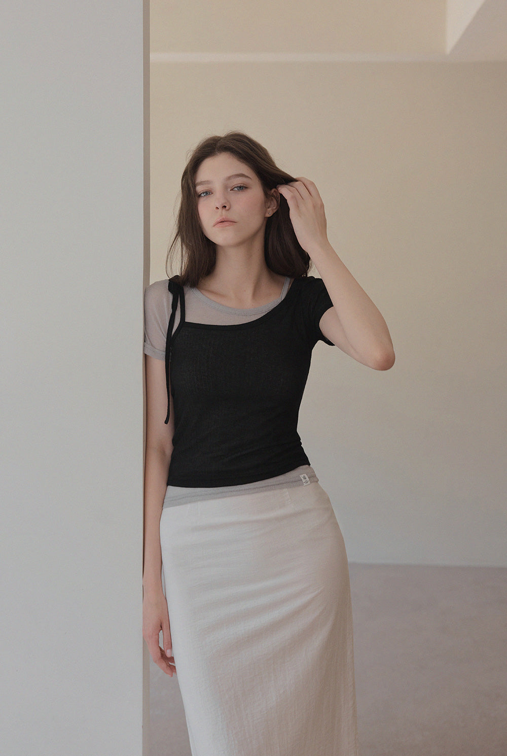 Winb Colorblock Layered Short Sleeve T-Shirt