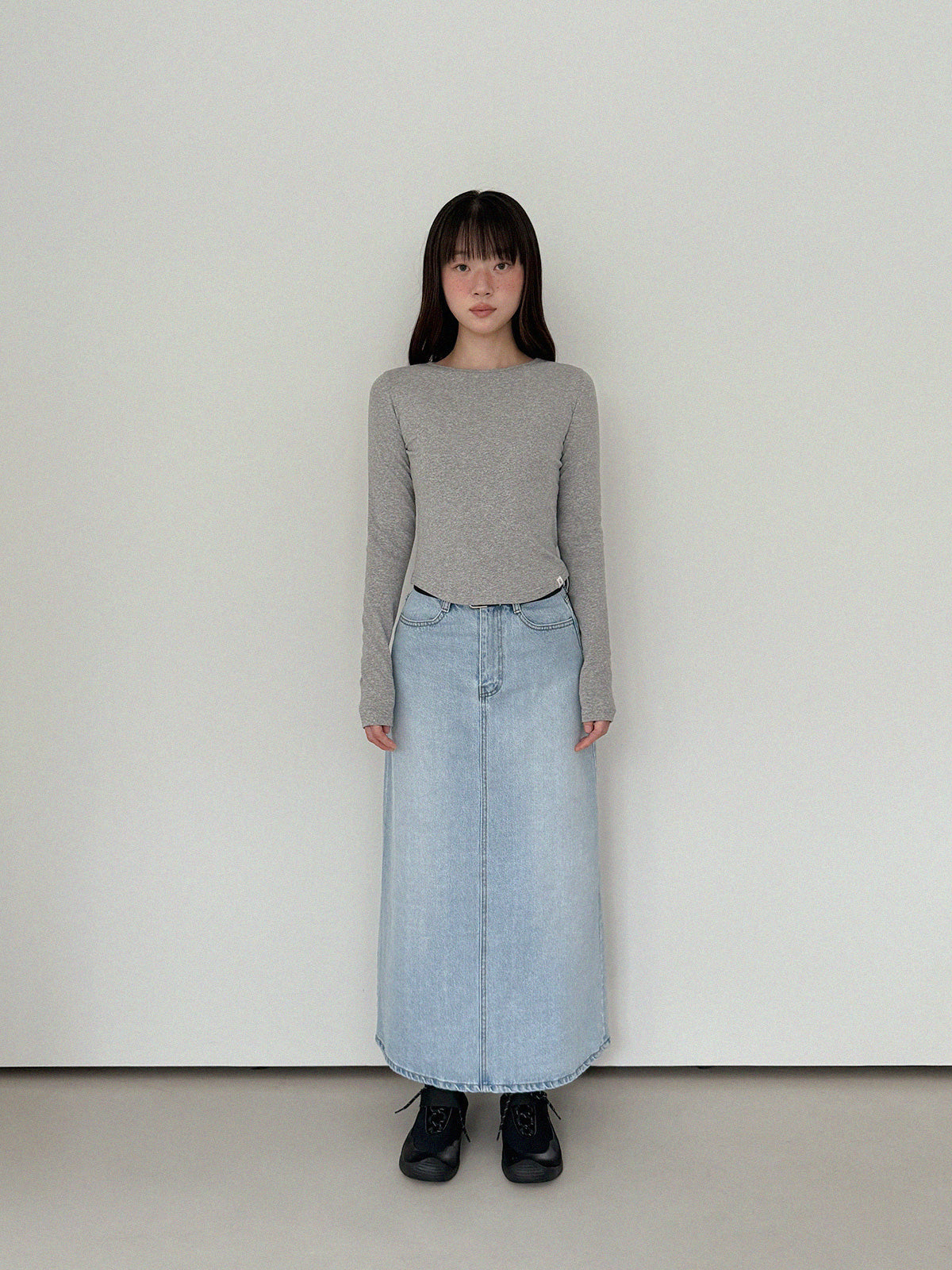 Steel round-neck long-sleeve T-shirt