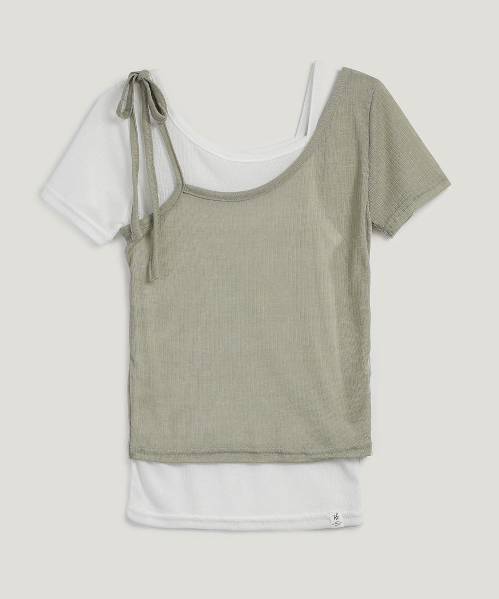 Winb Colorblock Layered Short Sleeve T-Shirt