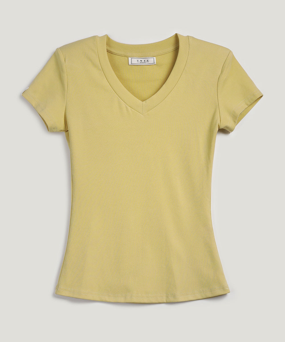 Pad V-Neck Short Sleeve T-Shirt