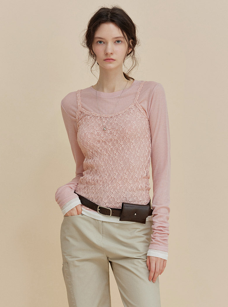 Lunia See-Through Round Color-Block T-Shirt
