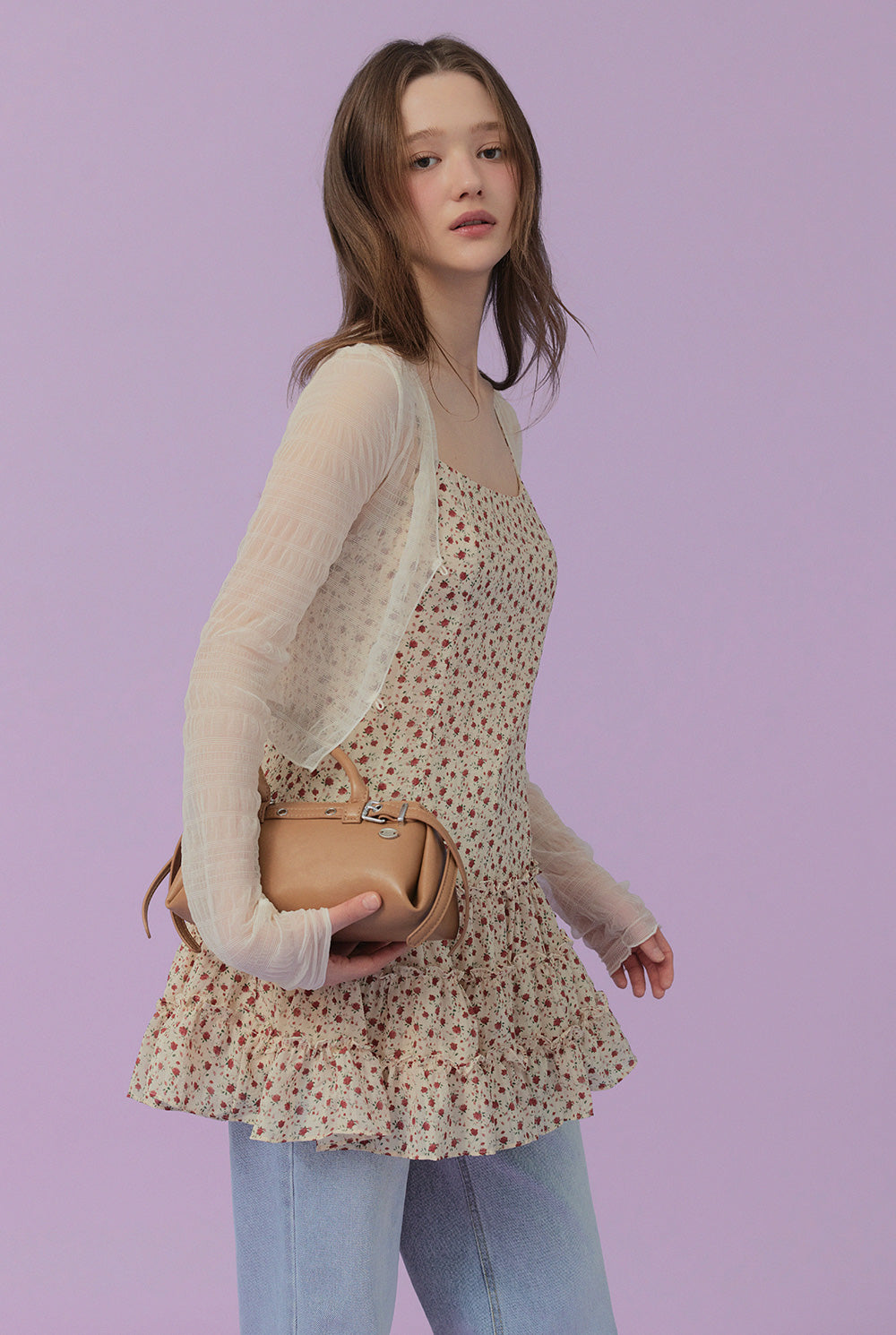 Ldoor Ruffle Mini Dress