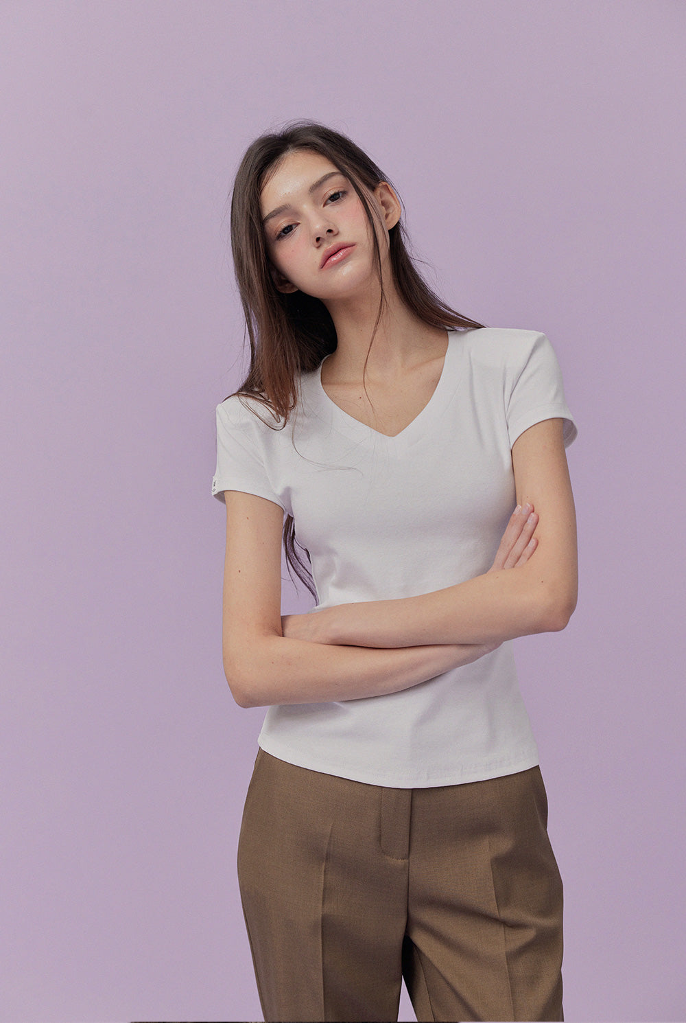 Pad V-Neck Short Sleeve T-Shirt