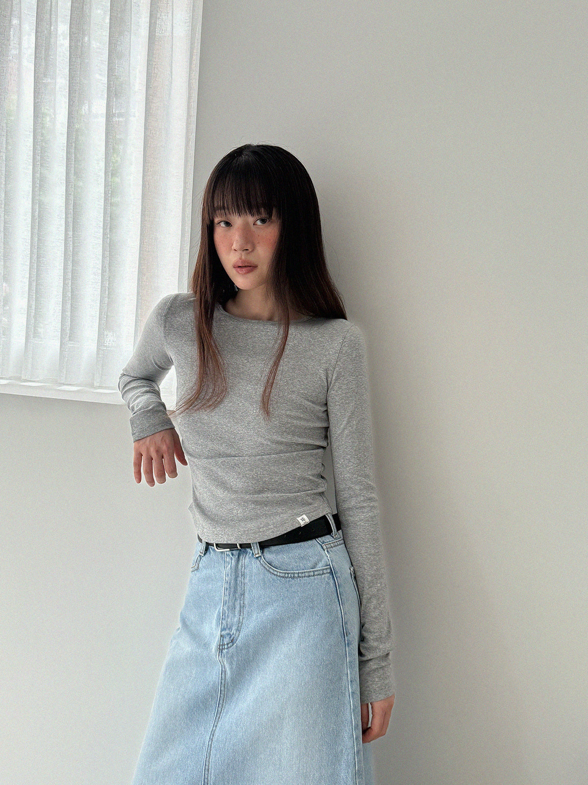 Steel round-neck long-sleeve T-shirt
