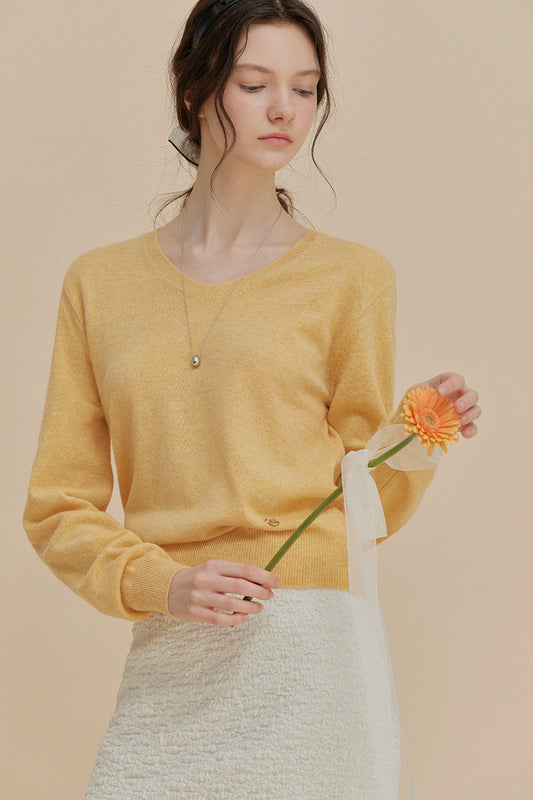 [TWEE]ipt Wool V-Neck Symbol Knit-0