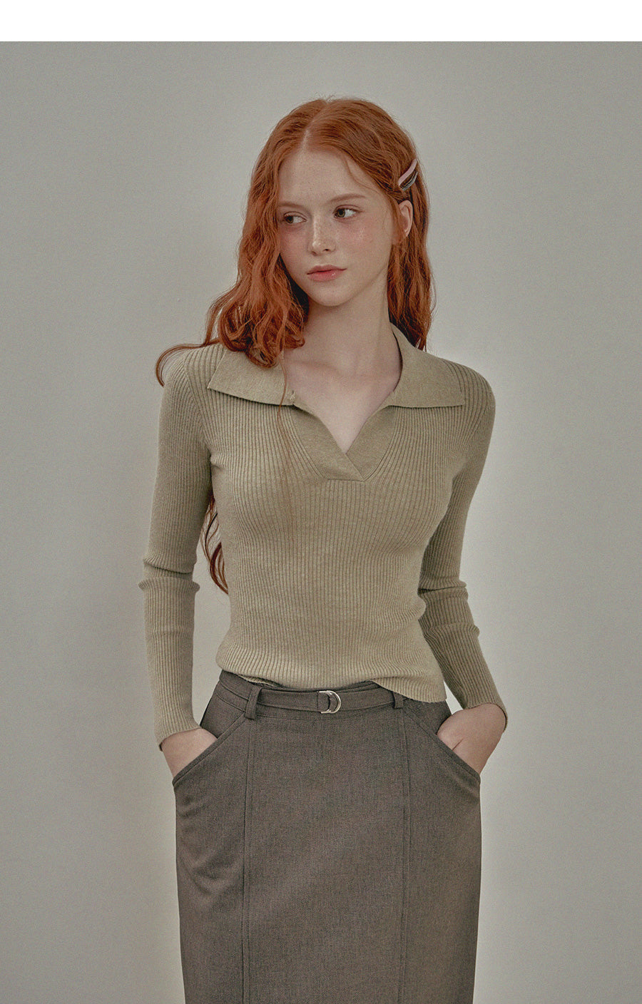 Sarasota Open Collar Golji Knit