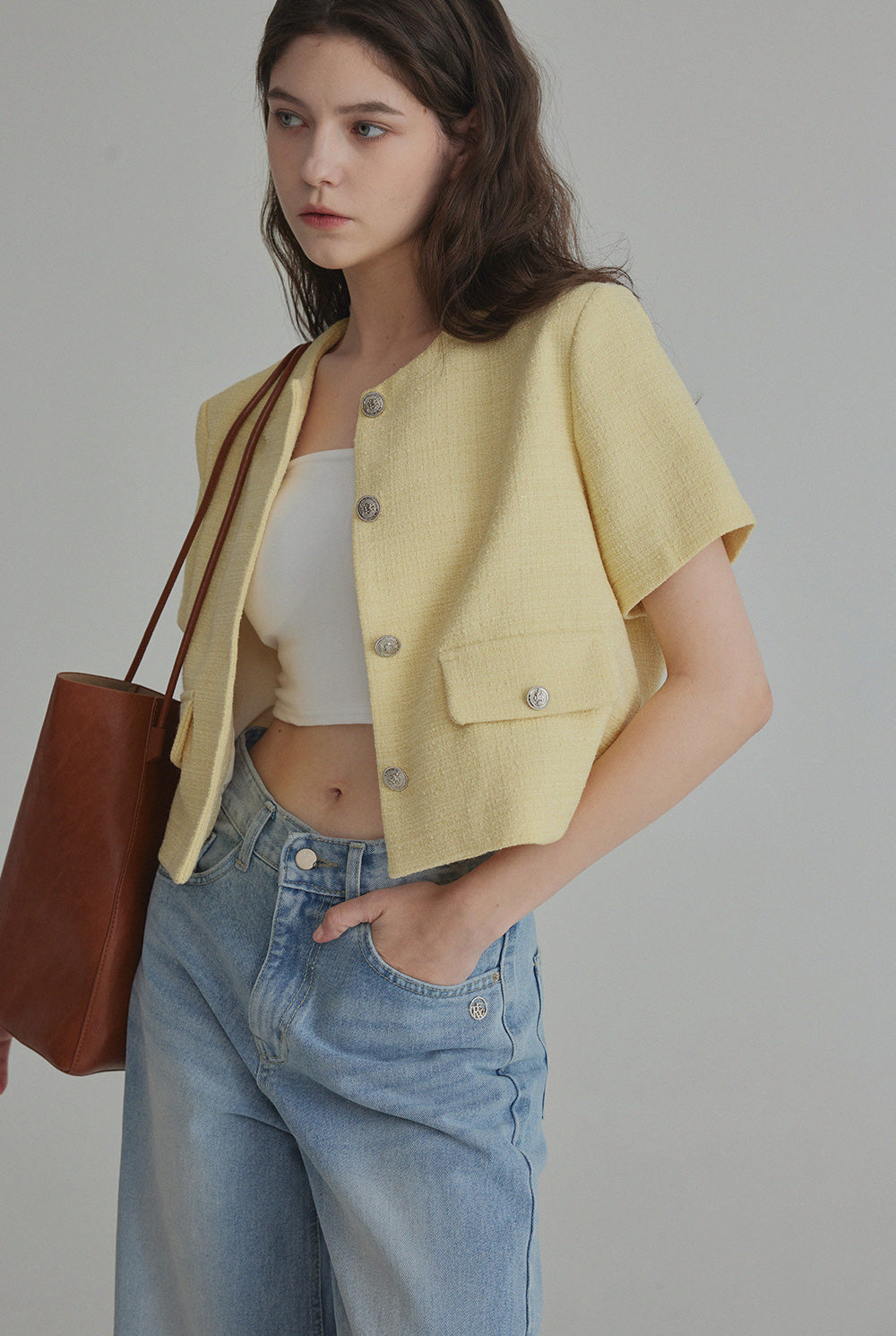 Hermi Tweed Short Sleeve Jacket
