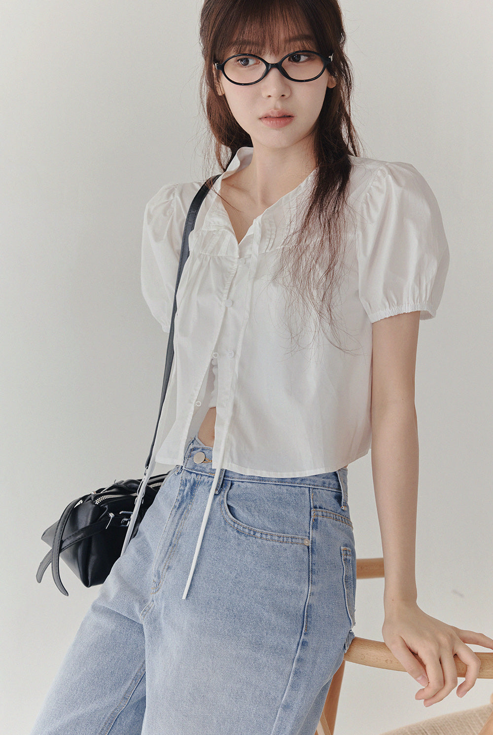 [TWEE] Peral Puff Button Blouse