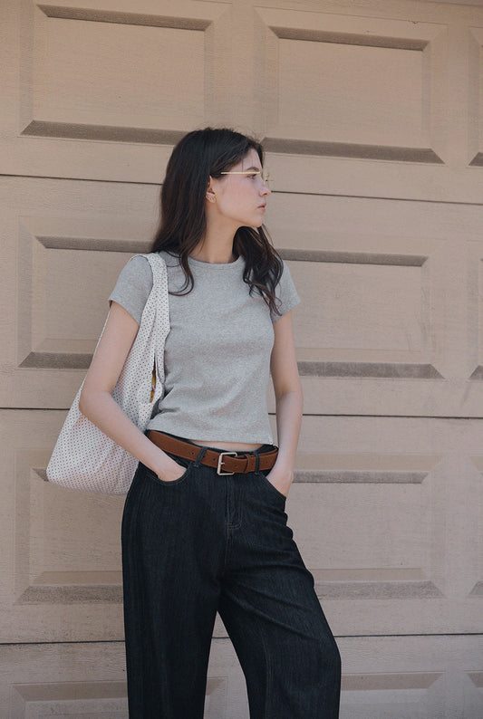 [TWEE] Earlit Basic Round Short-Sleeve T-Shirt-0