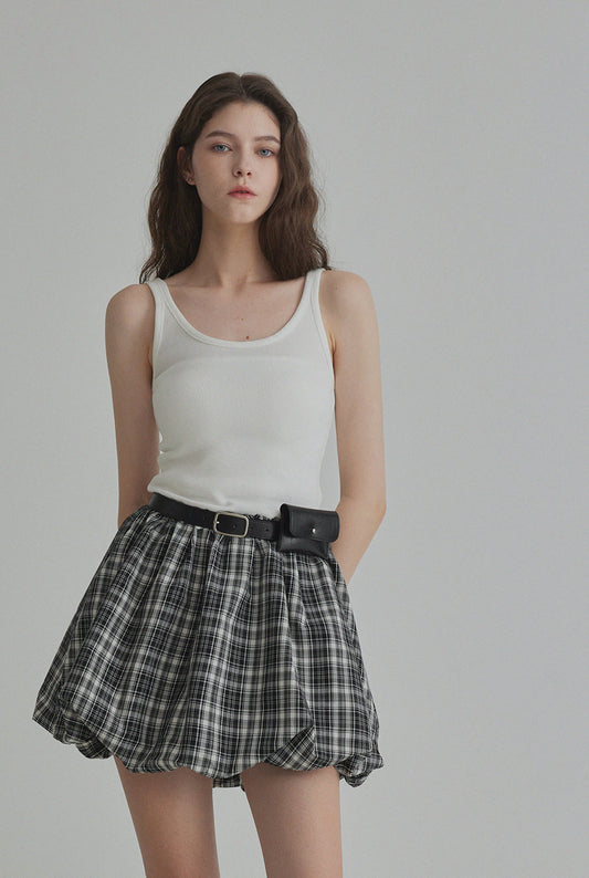 [TWEE] Decen Check Contrast Sleeveless Dress-0