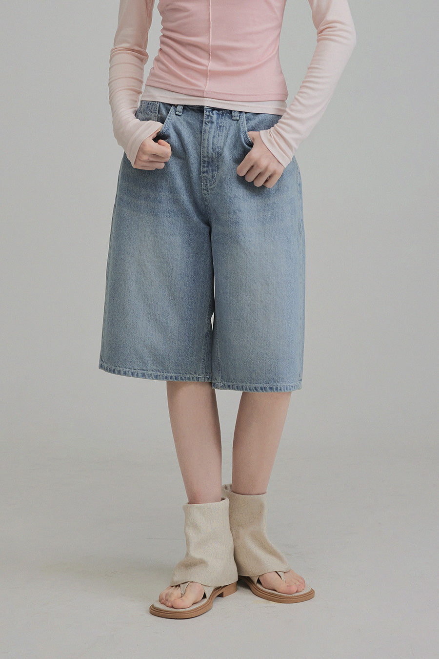 [TWEE] Hento Half Denim Jort Pants-1