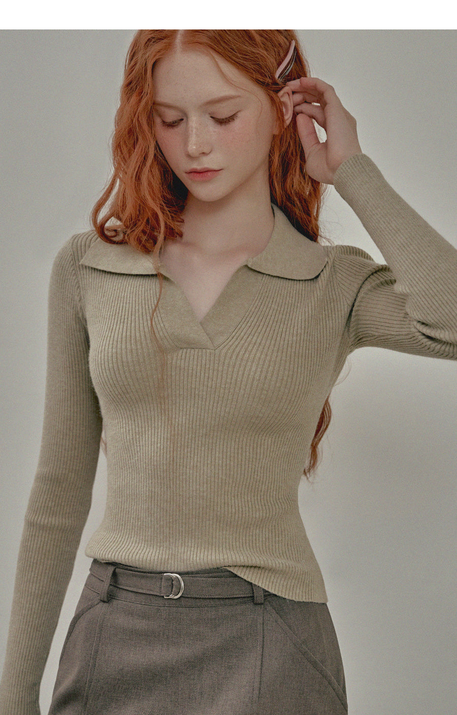 Sarasota Open Collar Golji Knit