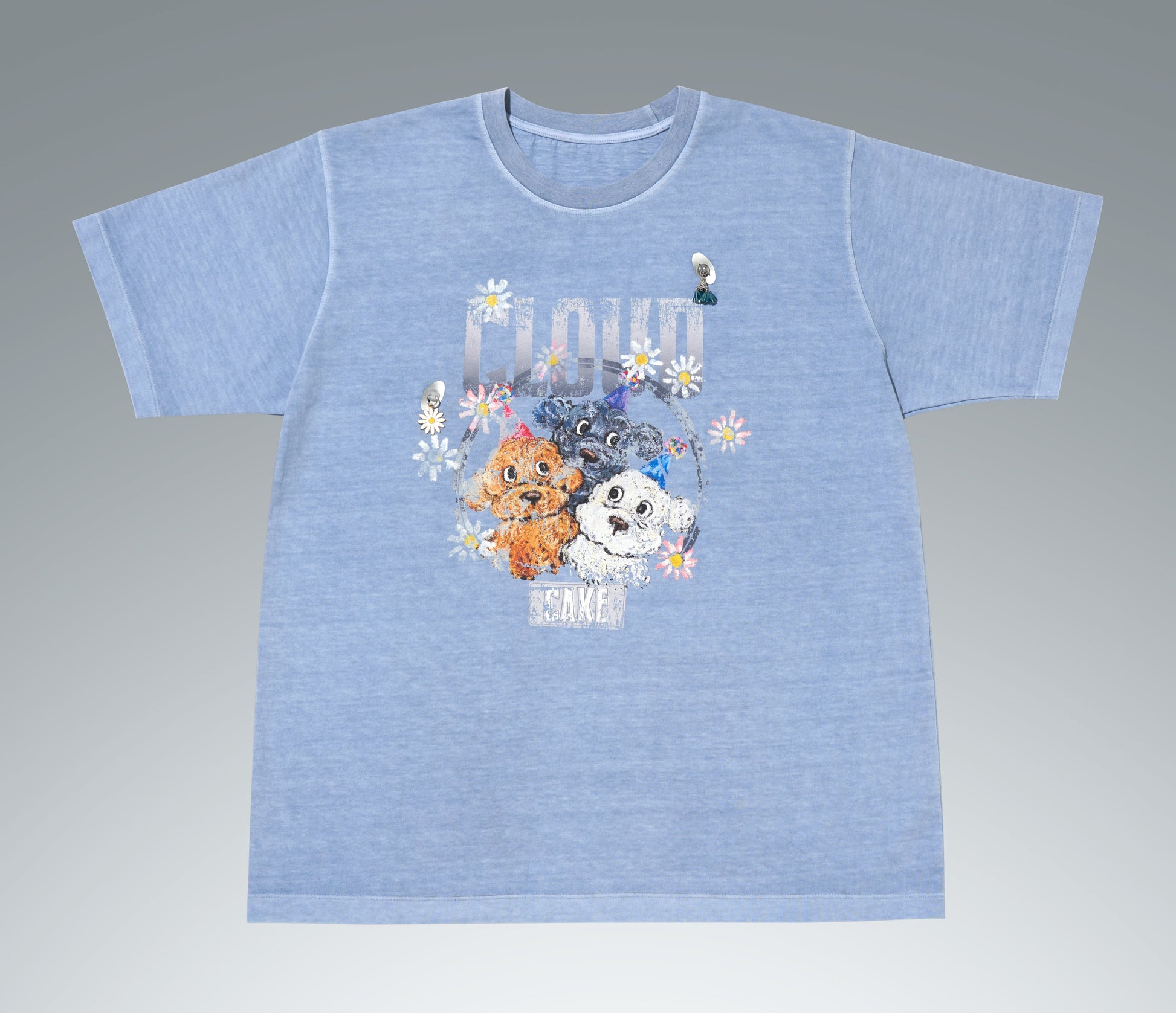 [DFRAME] Three dogs printed short sleeve T-shirt-4